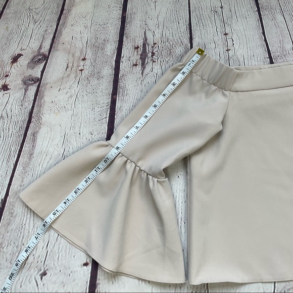 ASOS Cropped Top Bell Sleeves Woman’s Size 2 Blush Nude - Picture 6 of 10